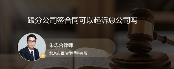 分公司签约责任的归属 能否起诉总公司？